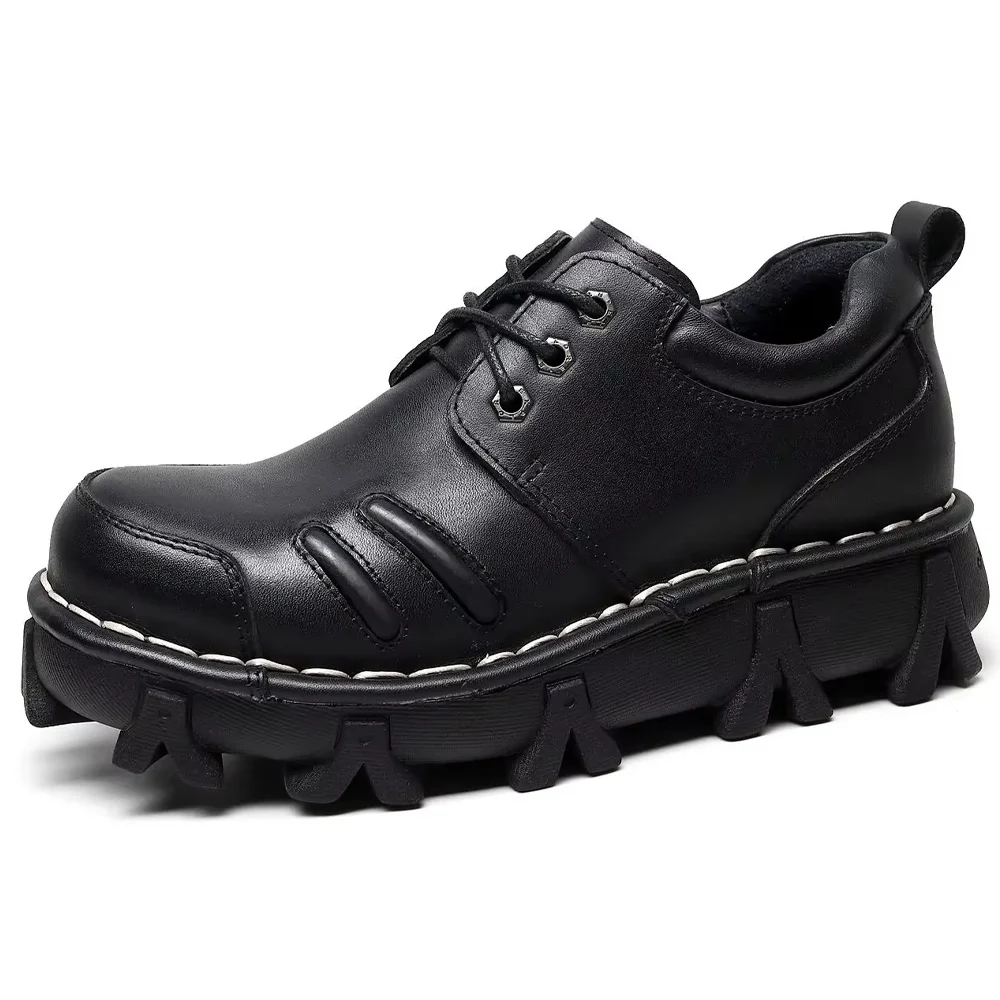 Men'S Fashion Loafers Shoes - Fashion Genuine Leather Ankle Motorcycle Boots