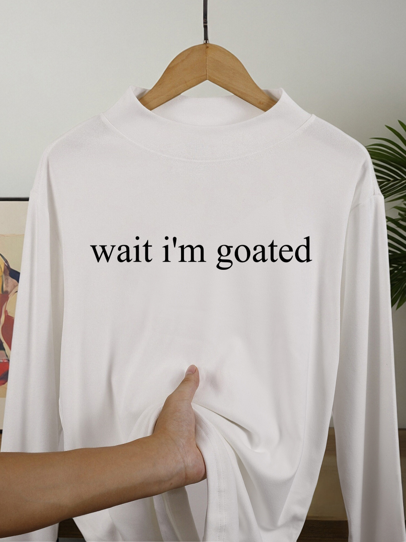 Men'S Fashion Clothing - Wait I'M Goated Letter Printed Men'S