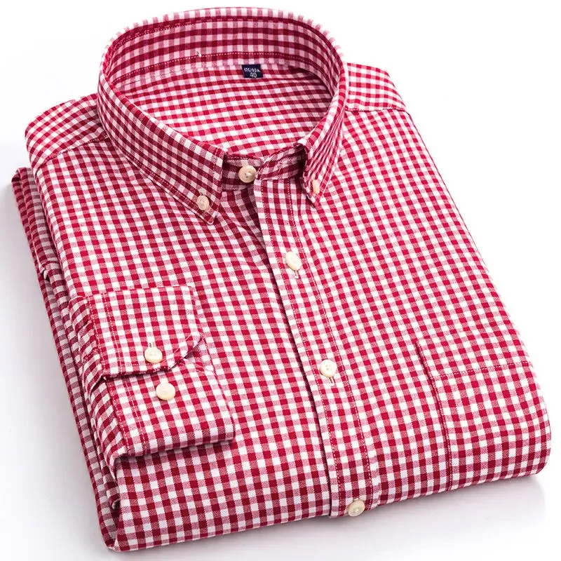 Dress Shirt Non-Iron - Cotton Plaid Shirts for Men Black