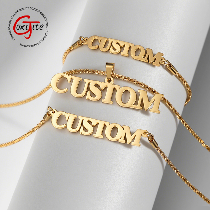 Men'S Fashion Jewelry Bracelets - Goxijite Customized Name Letter Sparkling Chain