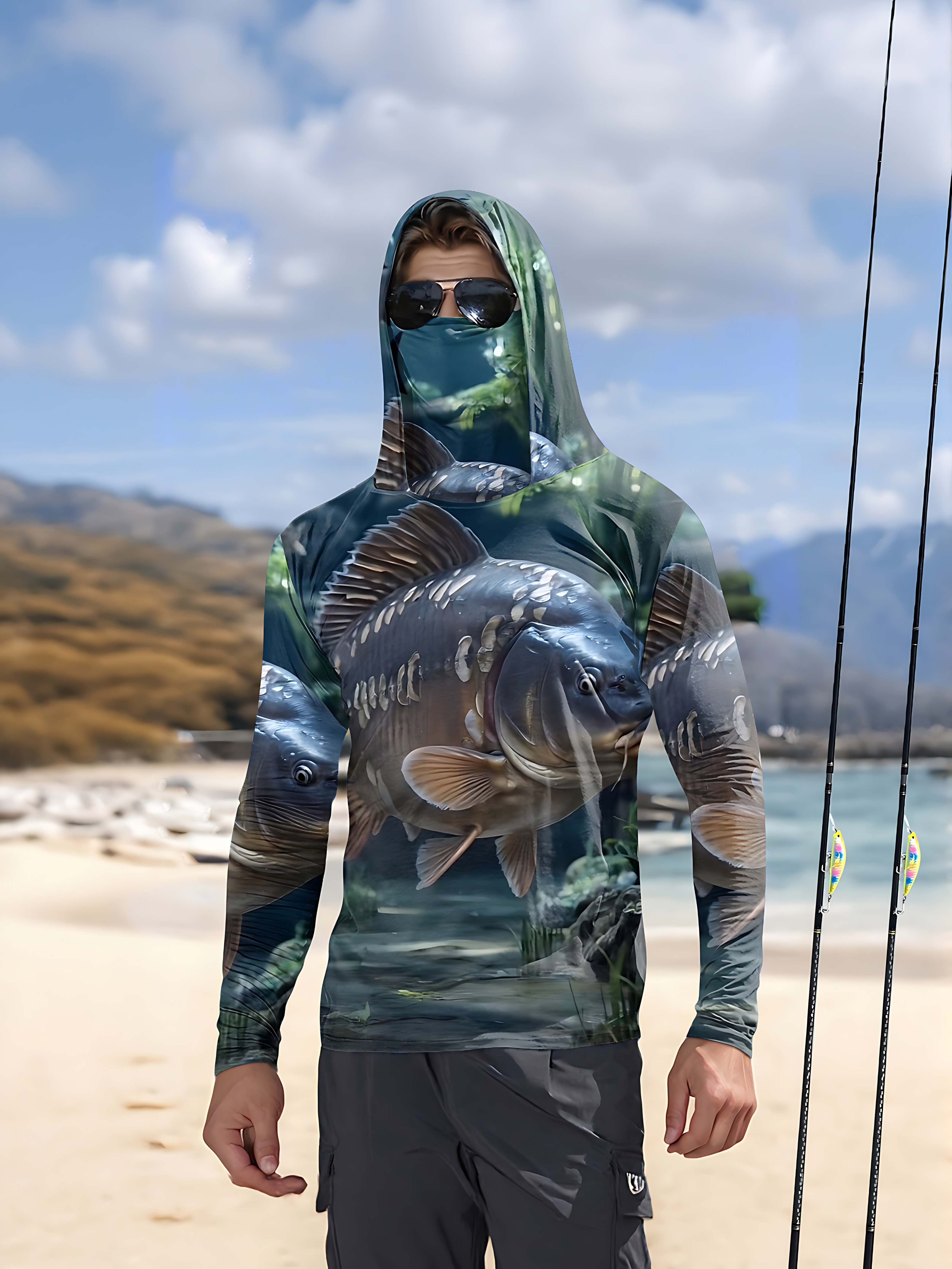 Men'S Fashion T Shirts - Men's long-sleeved T-shirt with sun protection