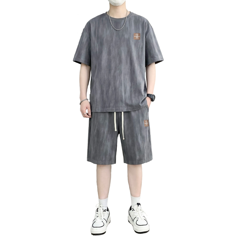 Men'S Fashion T Shirts - 【T-Shirt + 5-Point Shorts】Men's T-Shirt Set