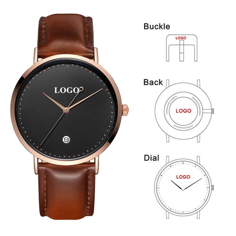 Men'S Fashion Model - CL026 Black Rose Gold Build Brand
