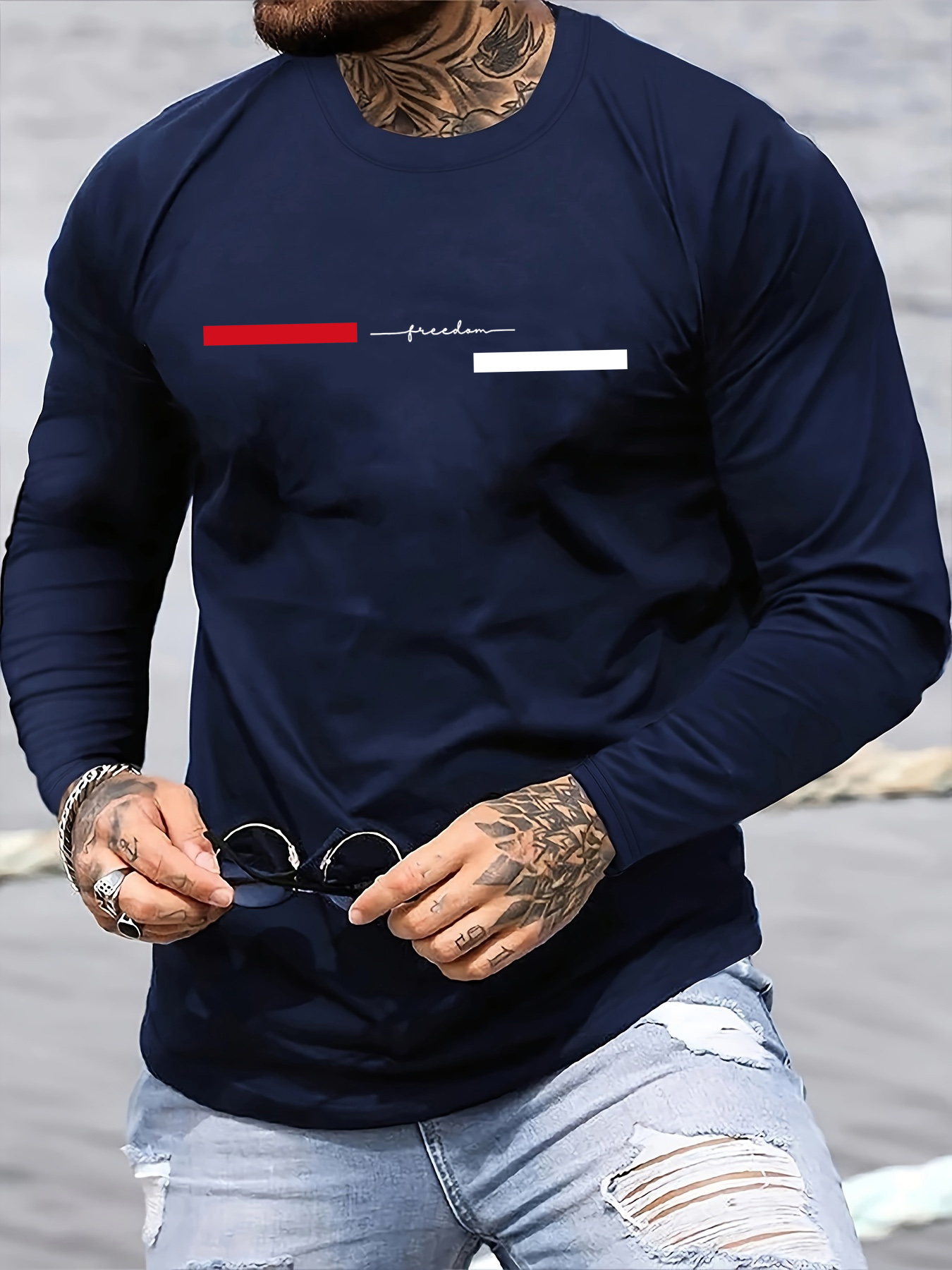 100% pure cotton men's long sl - Men'S Fashion T Shirts ulasan dan harga