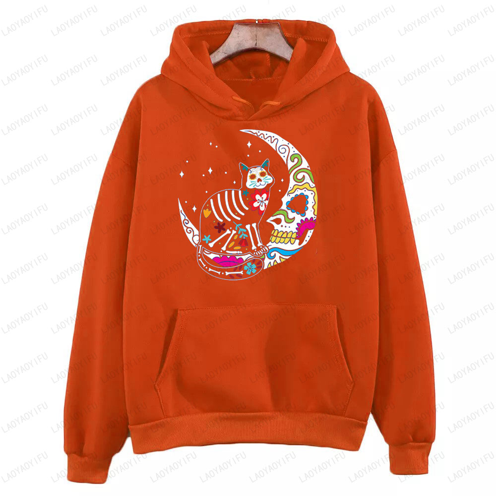 Skeleton Cat and Skull Moon Da - Men'S Fashion For 70 Year Old ulasan dan harga