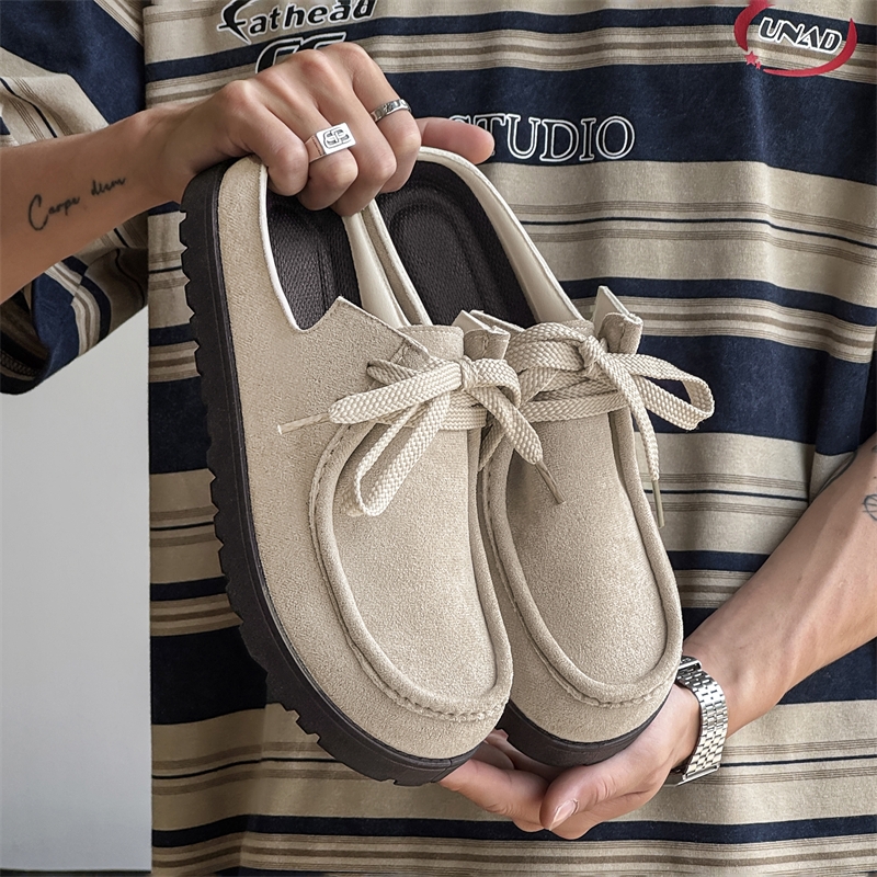 Fashion Men Half Slippers Sued - Men'S Fashion Loafers Shoes ulasan dan harga