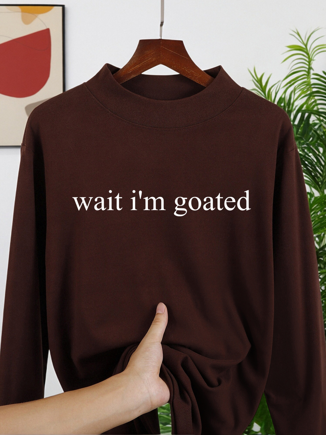 Wait I'M Goated Letter Printed - Men'S Fashion Clothing ulasan dan harga