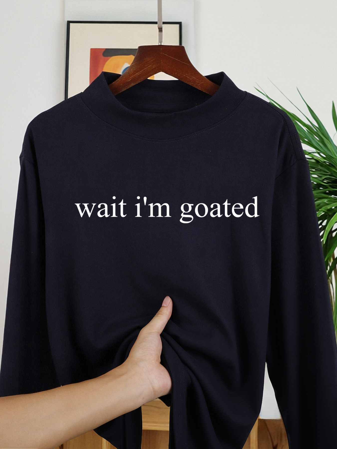 Wait I'M Goated Letter Printed - Men'S Fashion Clothing ulasan dan harga