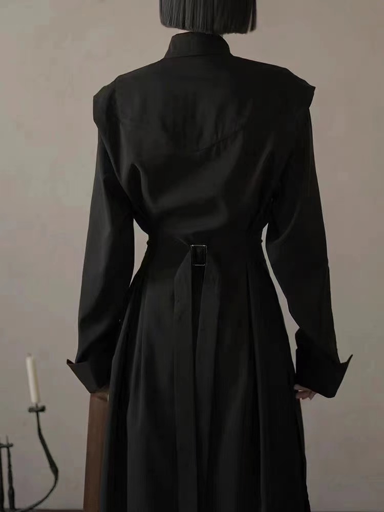 Niche Dark Black Series Costum - Mens Fashion Dress Shirts ulasan dan harga