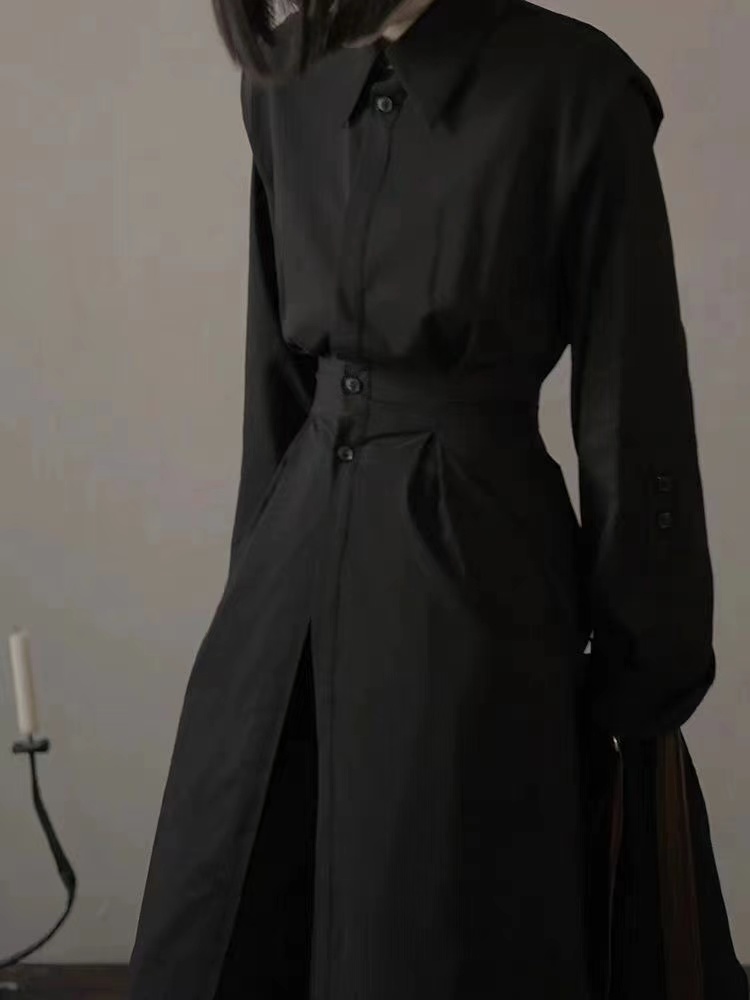 Niche Dark Black Series Costum - Mens Fashion Dress Shirts ulasan dan harga