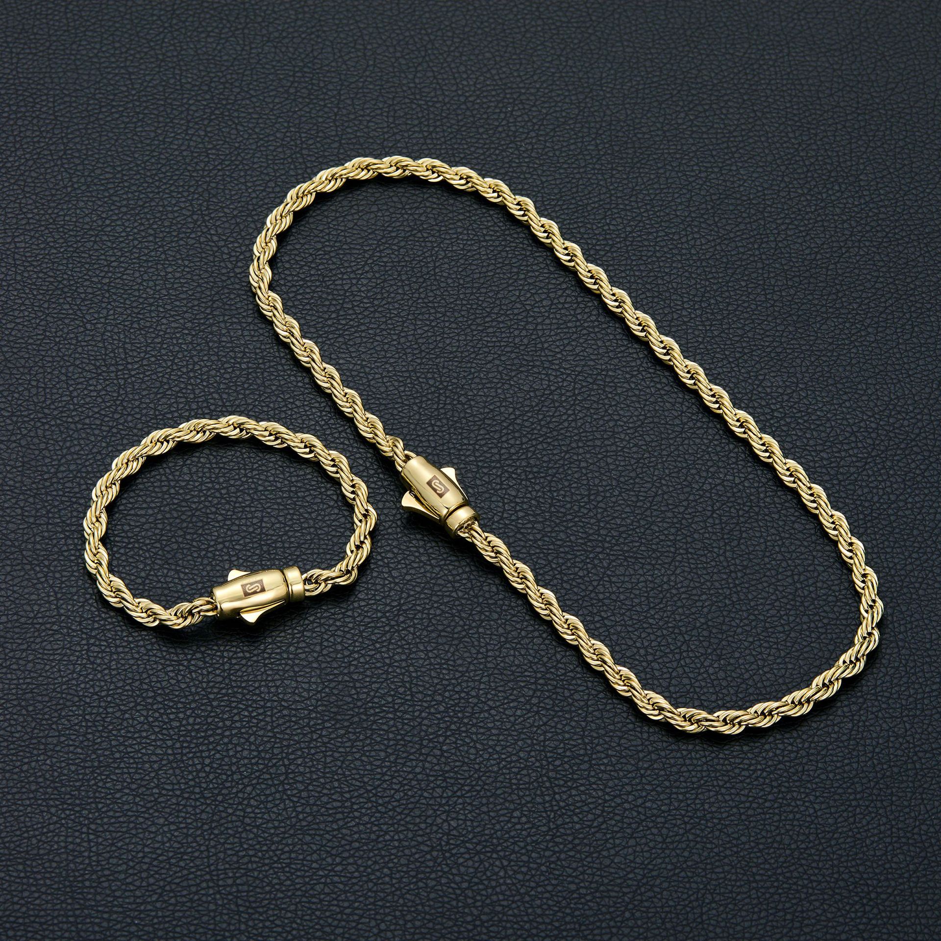 6mm 14K Gold Plated Rope Chain - Men'S Fashion Today ulasan dan harga