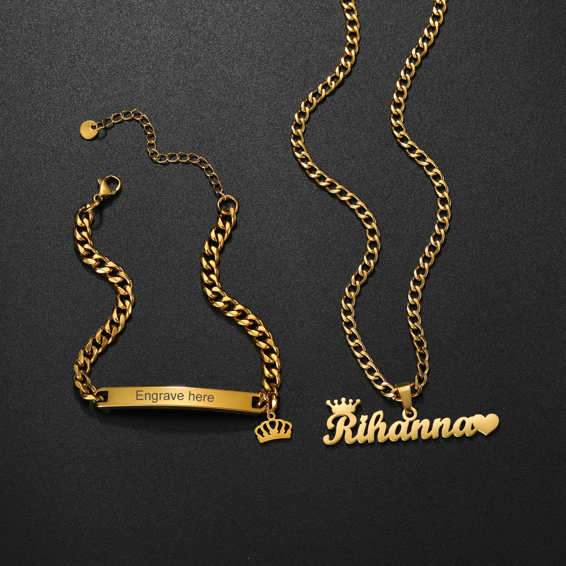 Customized Name Necklace Brace - Men'S Fashion Jewelry Bracelets ulasan dan harga