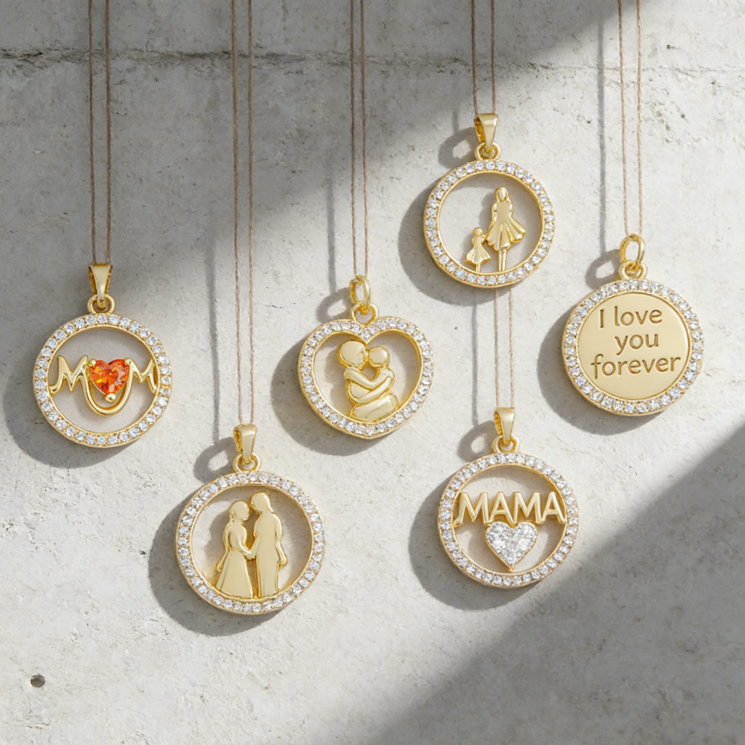 2Pcs Pendants Brass Mom Mother - Men'S Fashion Jewelry Bracelets ulasan dan harga