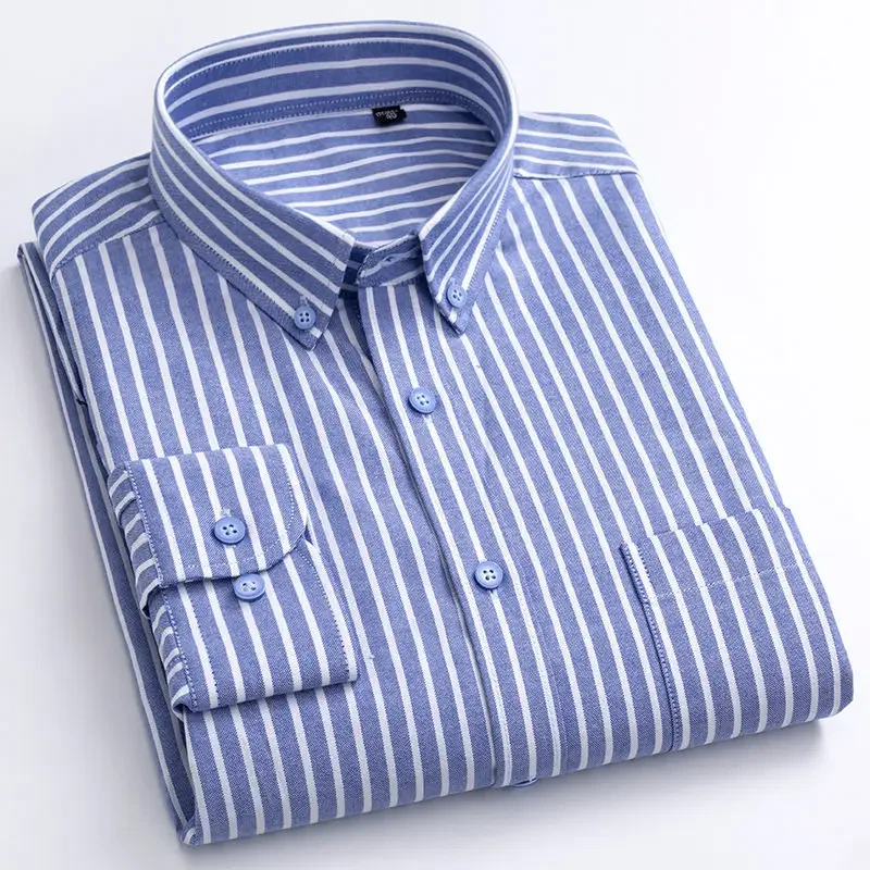 Cotton Plaid Shirts for Men Bl - Dress Shirt Non-Iron ulasan dan harga