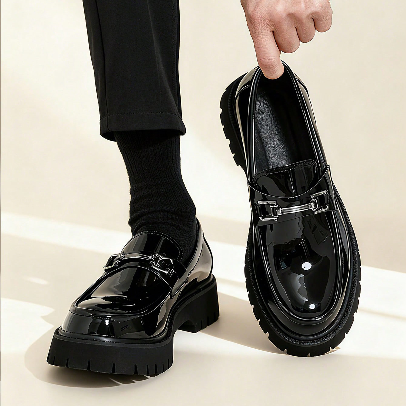 Fashion Classic Thick Sole Men - Men'S Fashion Loafers Shoes ulasan dan harga