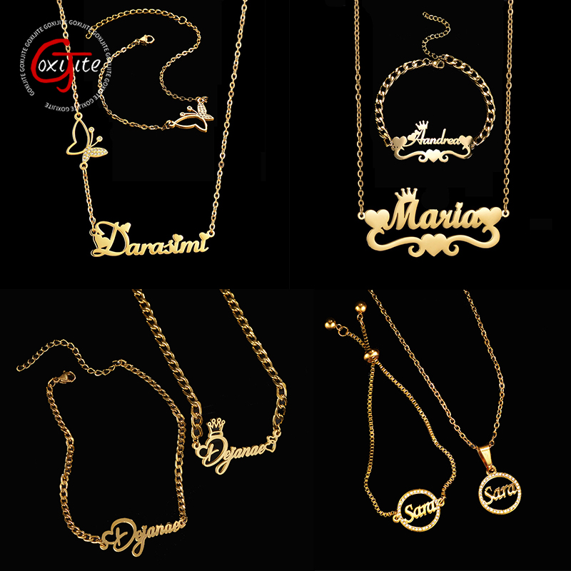 Goxijite Customize Name Neckla - Men'S Fashion Jewelry Bracelets ulasan dan harga