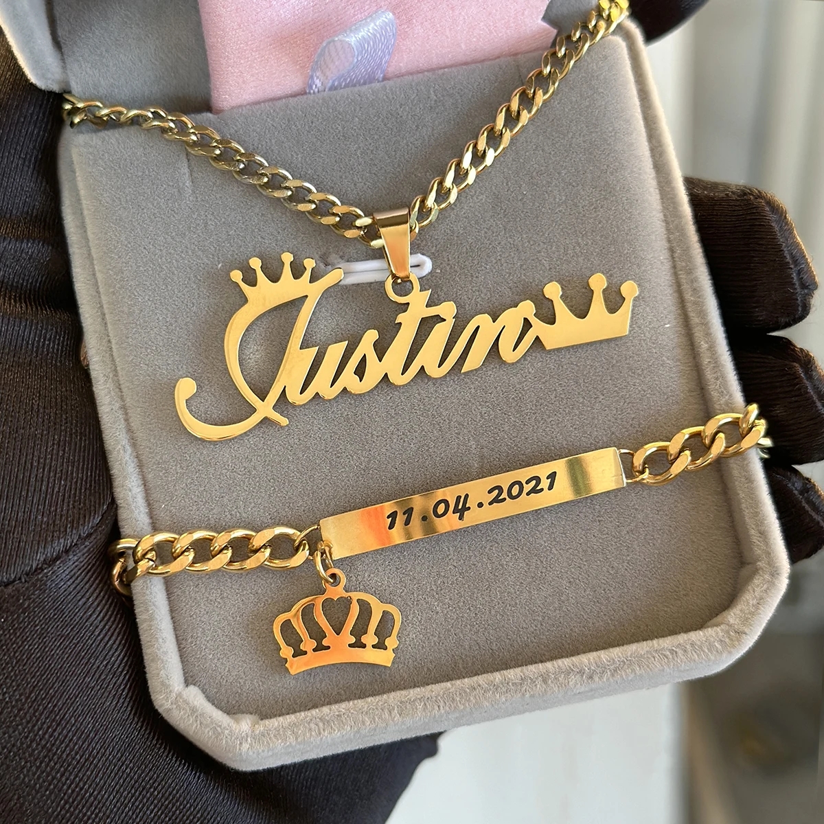 Customized Name Necklace Brace - Men'S Fashion Jewelry Bracelets ulasan dan harga