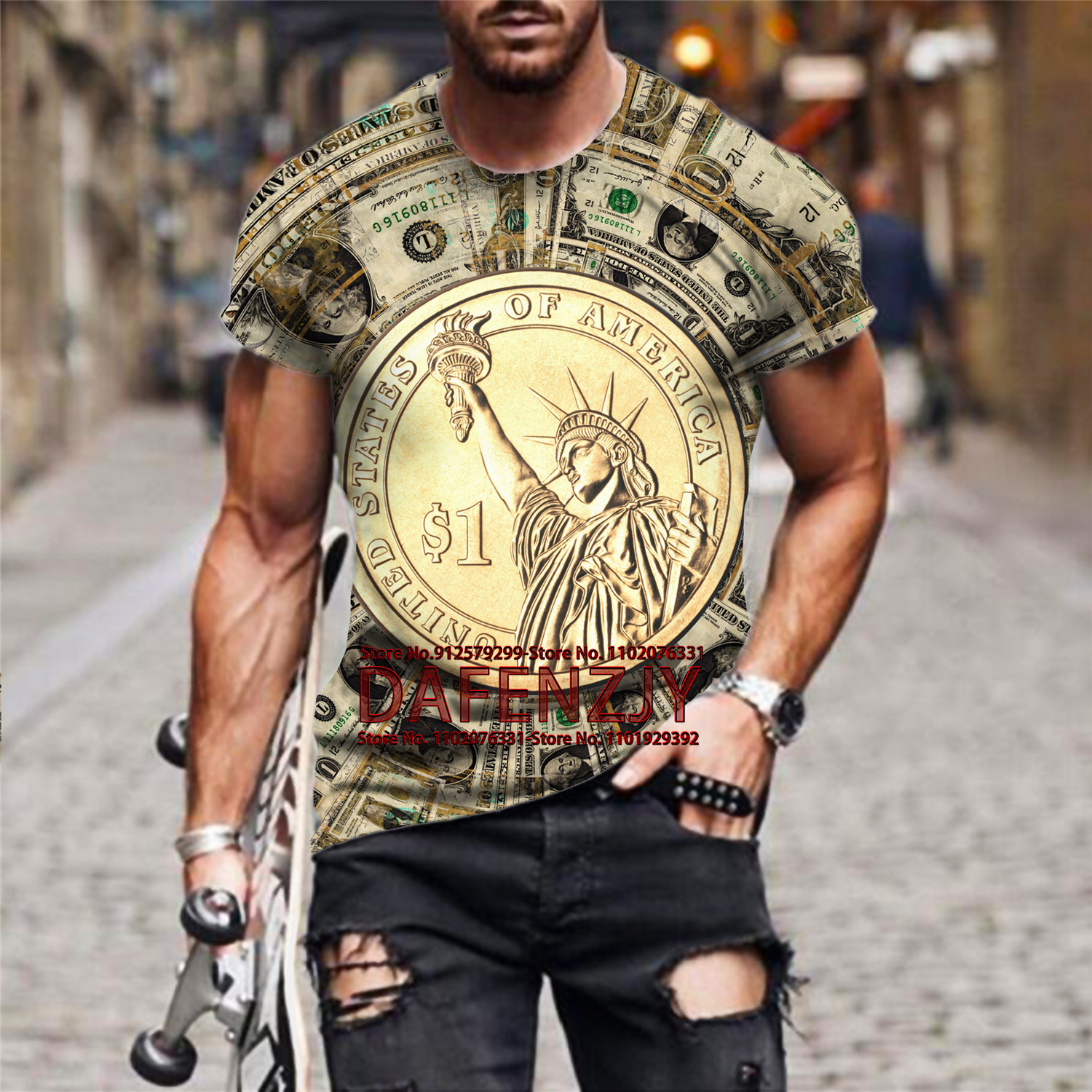 Men's 3d T Shirt American Doll - Mens Fashion Dress Shirts ulasan dan harga