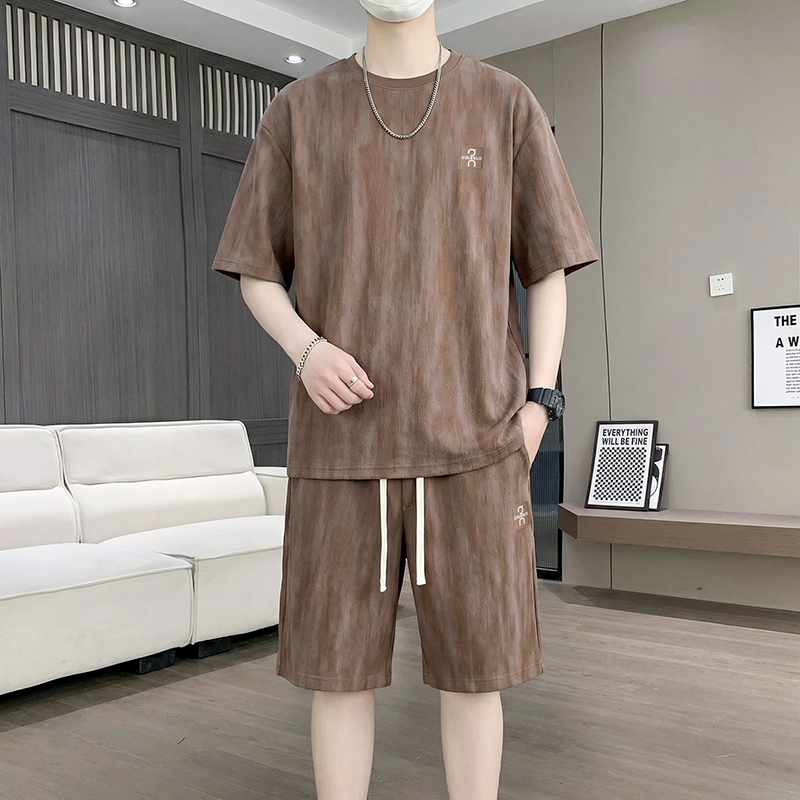 【T-Shirt + 5-Point Shorts】Men' - Men'S Fashion T Shirts ulasan dan harga