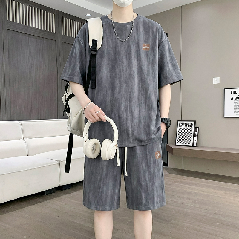 【T-Shirt + 5-Point Shorts】Men' - Men'S Fashion T Shirts ulasan dan harga