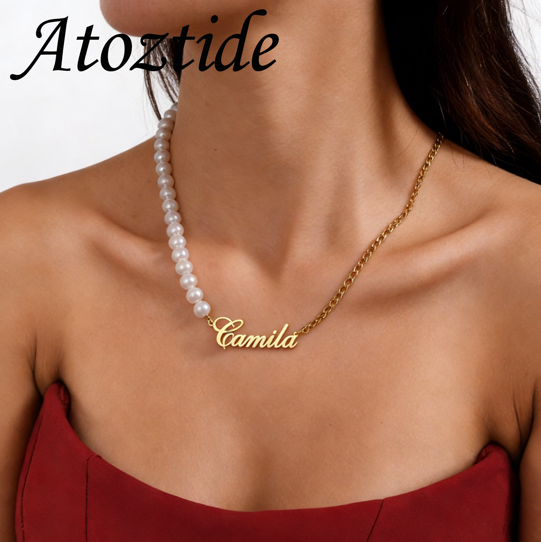 Atoztide Custom Name Necklace  - Men'S Fashion Jewelry Bracelets ulasan dan harga