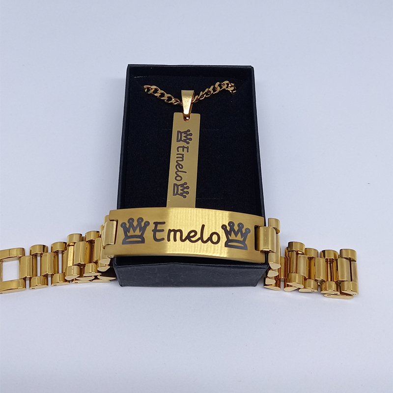 Custom Men Name Necklace Big B - Men'S Fashion Jewelry Bracelets ulasan dan harga
