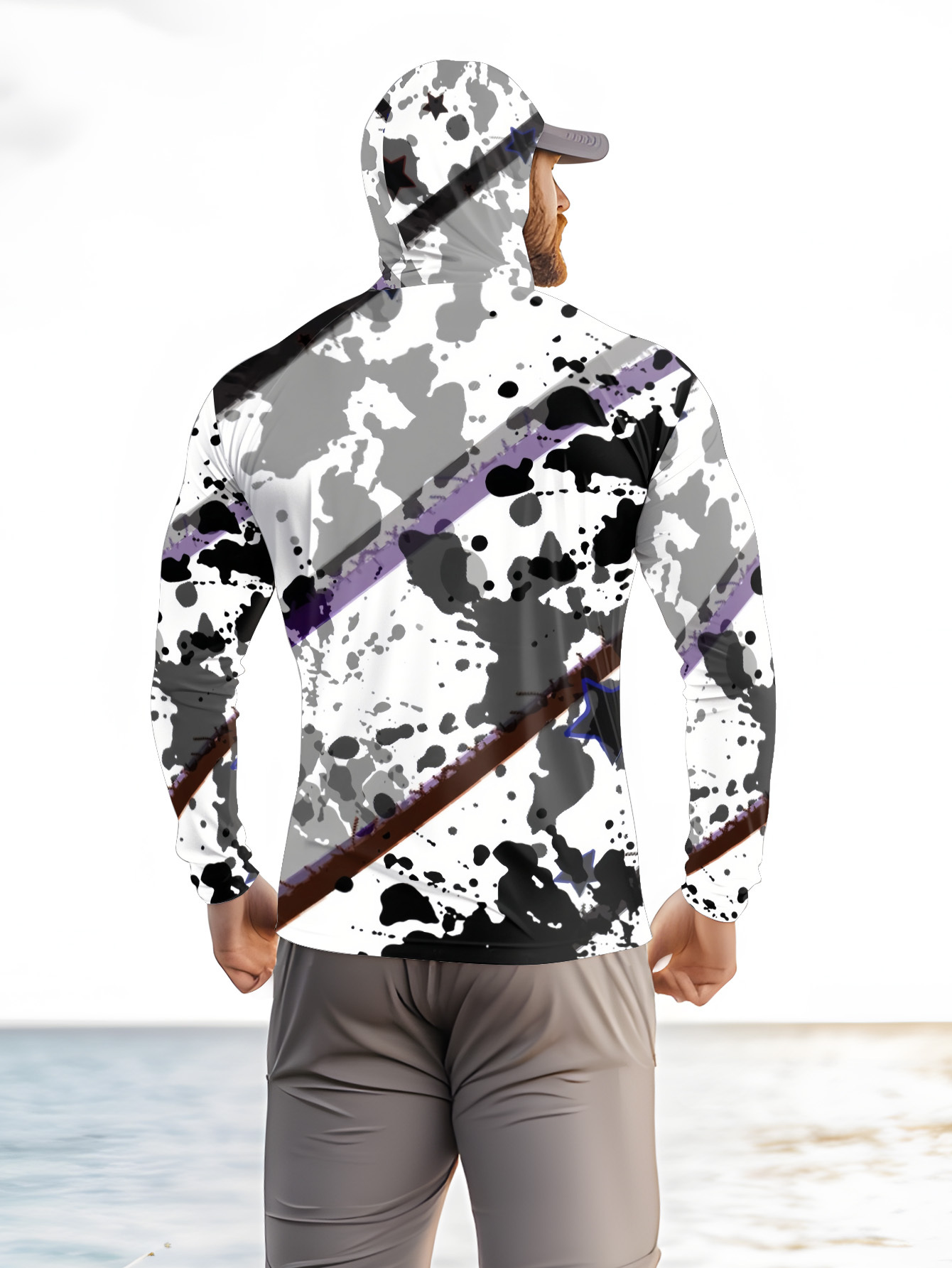 Men Hood Fishing Shirt long sl - Men'S Fashion T Shirts ulasan dan harga