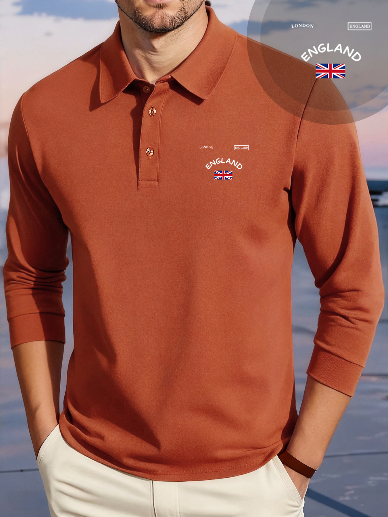 London England Flag Printing M - Mens Fashion Dress Shirts ulasan dan harga