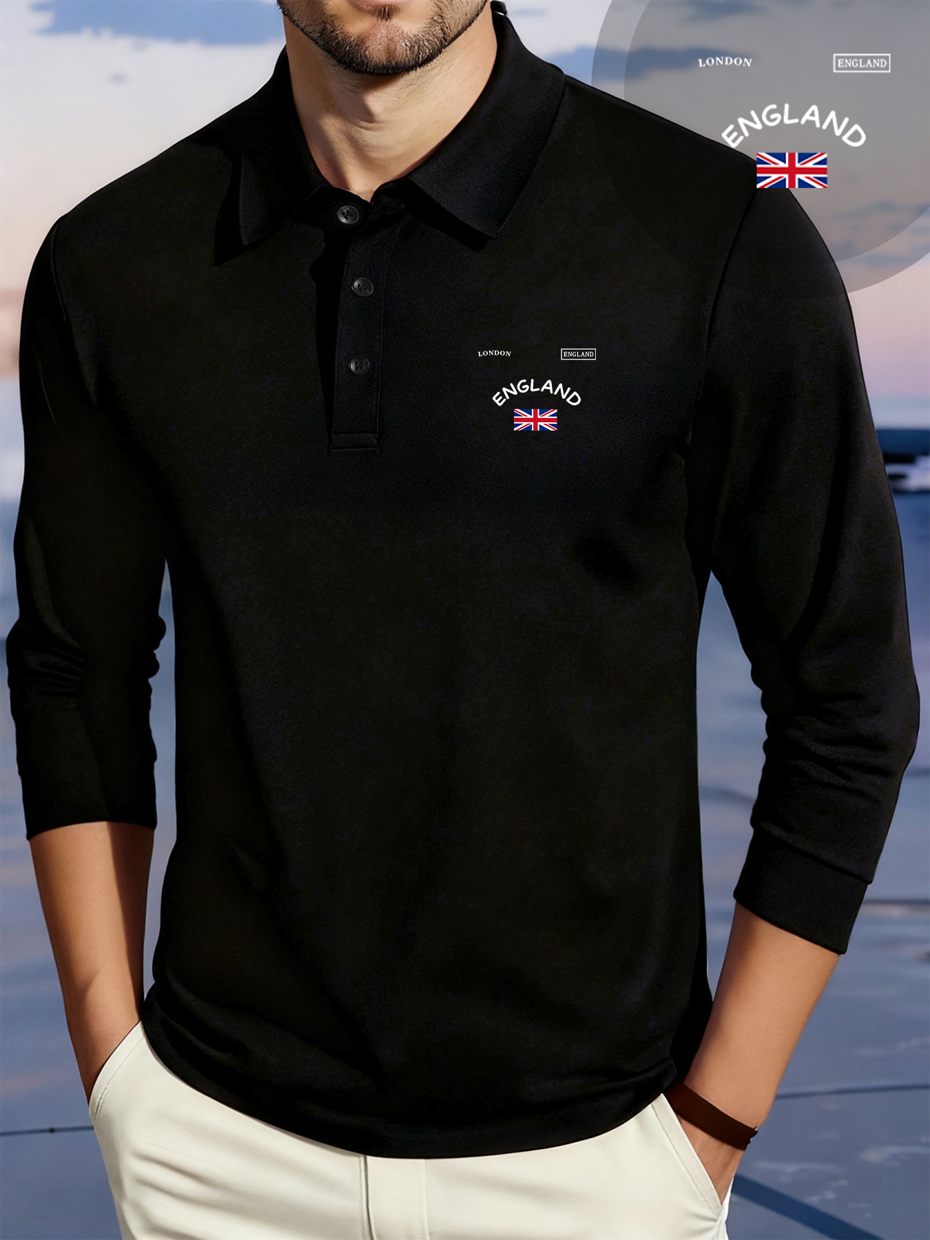 London England Flag Printing M - Mens Fashion Dress Shirts ulasan dan harga
